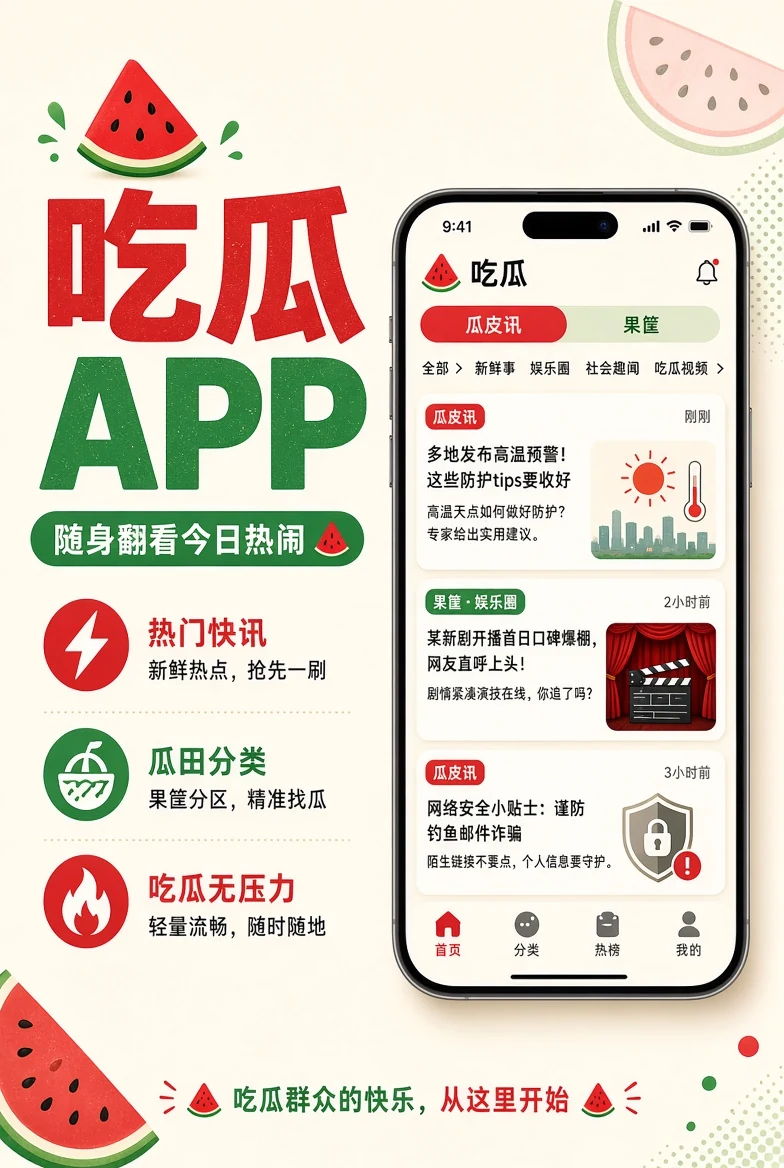 吃瓜APP移动浏览界面